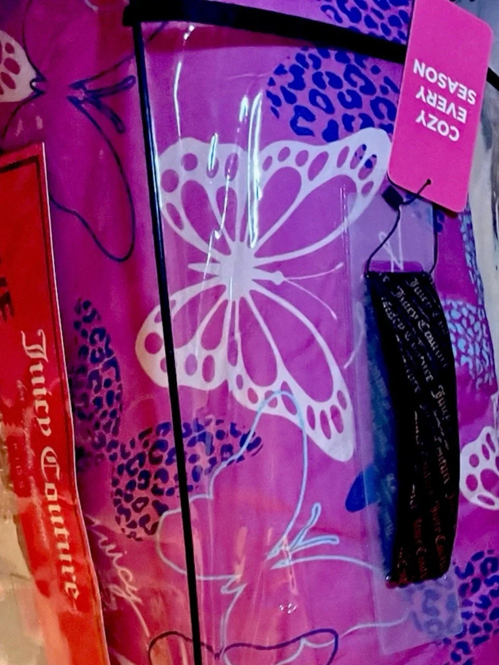 New-Juicy Couture Pink Butterfly Twin 3pc Comforter Set,Butterfly Pillow